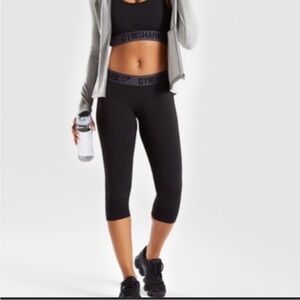 Gymshark Dry cropped black leggings, size XS